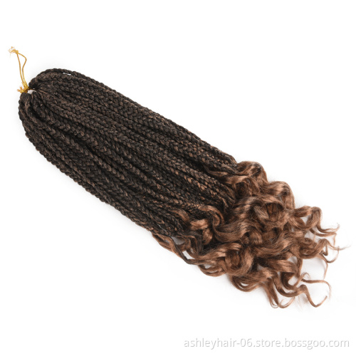 18 Inch Popular Curly End 3D Split Twist 100% Synthetic Hair Box Braid Crochet